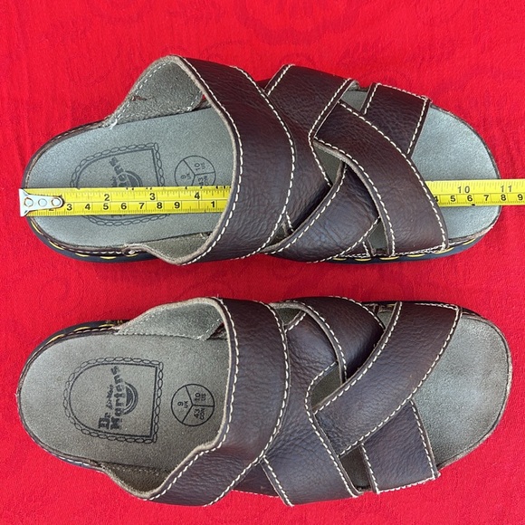 🏴󠁧󠁢󠁥󠁮󠁧󠁿 Dr. Martens MIE Vintage Chunky Platform Brown Slides Sandals UK 9 - Picture 16 of 17